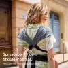 imagePortable Baby Carrier Spreadable Wide Shoulder Straps with Ergonomic Support Lightweight and Compact Baby Wrap Carrier Cozy Fabric Care for Babys Skin Promotes Healthy Development Grey