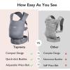 imagePortable Baby Carrier Spreadable Wide Shoulder Straps with Ergonomic Support Lightweight and Compact Baby Wrap Carrier Cozy Fabric Care for Babys Skin Promotes Healthy Development Grey