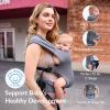 imagePortable Baby Carrier Spreadable Wide Shoulder Straps with Ergonomic Support Lightweight and Compact Baby Wrap Carrier Cozy Fabric Care for Babys Skin Promotes Healthy Development Grey