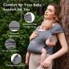 imagePortable Baby Carrier Spreadable Wide Shoulder Straps with Ergonomic Support Lightweight and Compact Baby Wrap Carrier Cozy Fabric Care for Babys Skin Promotes Healthy Development Grey