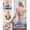 imageMomcozy Nursing Bras for Breastfeeding Ribbed Maternity Bra with Racerback Soft Stretchy Nursing Sports Bra for YogaNordic Blue