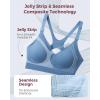imageMomcozy Nursing Bras for Breastfeeding Ribbed Maternity Bra with Racerback Soft Stretchy Nursing Sports Bra for YogaNordic Blue