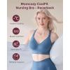 imageMomcozy Nursing Bras for Breastfeeding Ribbed Maternity Bra with Racerback Soft Stretchy Nursing Sports Bra for YogaNordic Blue