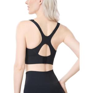 imageMomcozy Nursing Bras for Breastfeeding Ribbed Maternity Bra with Racerback Soft Stretchy Nursing Sports Bra for YogaBlack