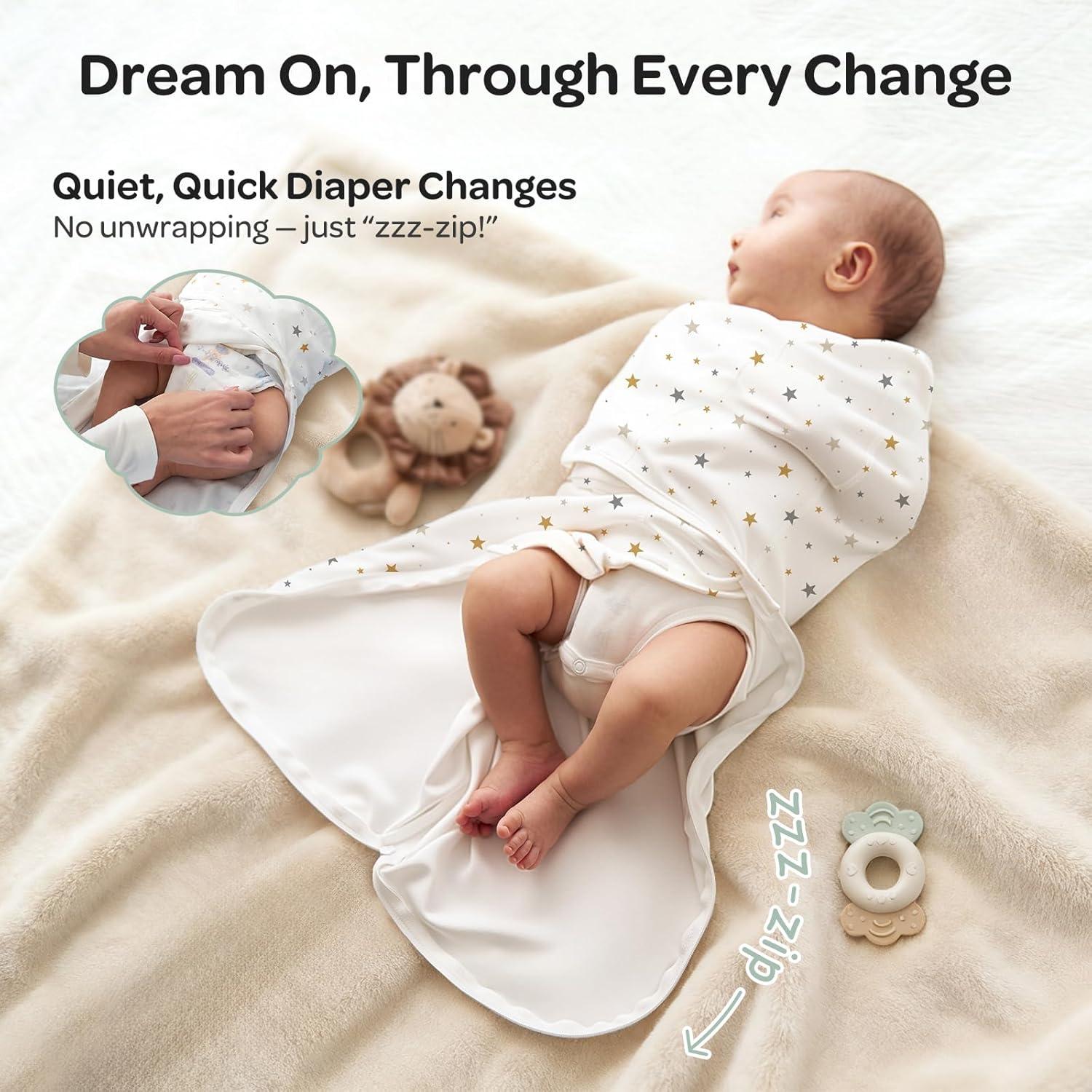 imageMomcozy Swaddles for Newborns Quiet Fastner Suitable for Infant 03 Months NewParentFriendly Swaddle Sack Reduce Startle Reflex Newborn Boys Girls Registry Essentials 2Pack SmallMediumWonder