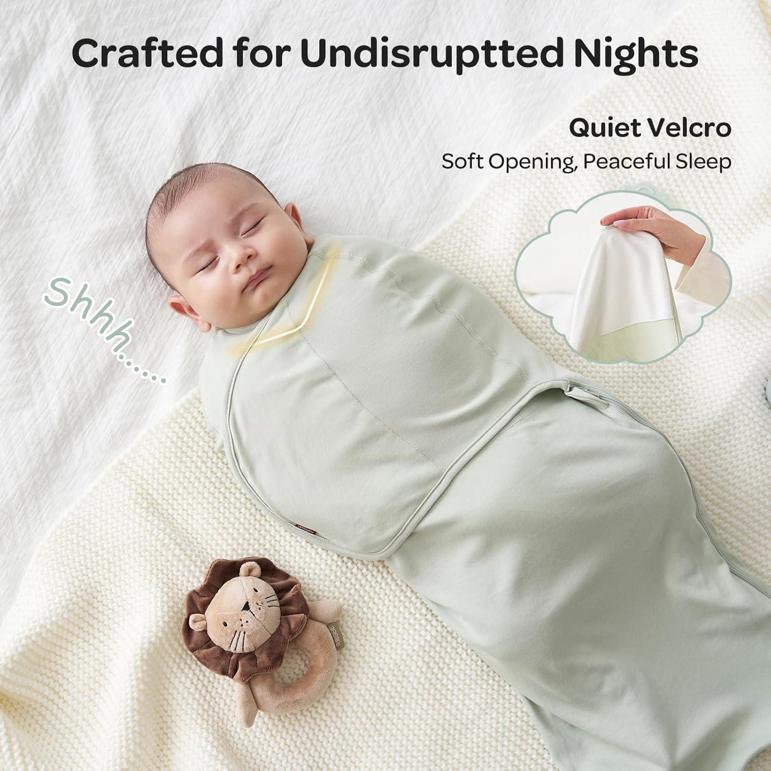 imageMomcozy Swaddles for Newborns Quiet Fastner Suitable for Infant 03 Months NewParentFriendly Swaddle Sack Reduce Startle Reflex Newborn Boys Girls Registry Essentials 2Pack SmallMediumSerenity