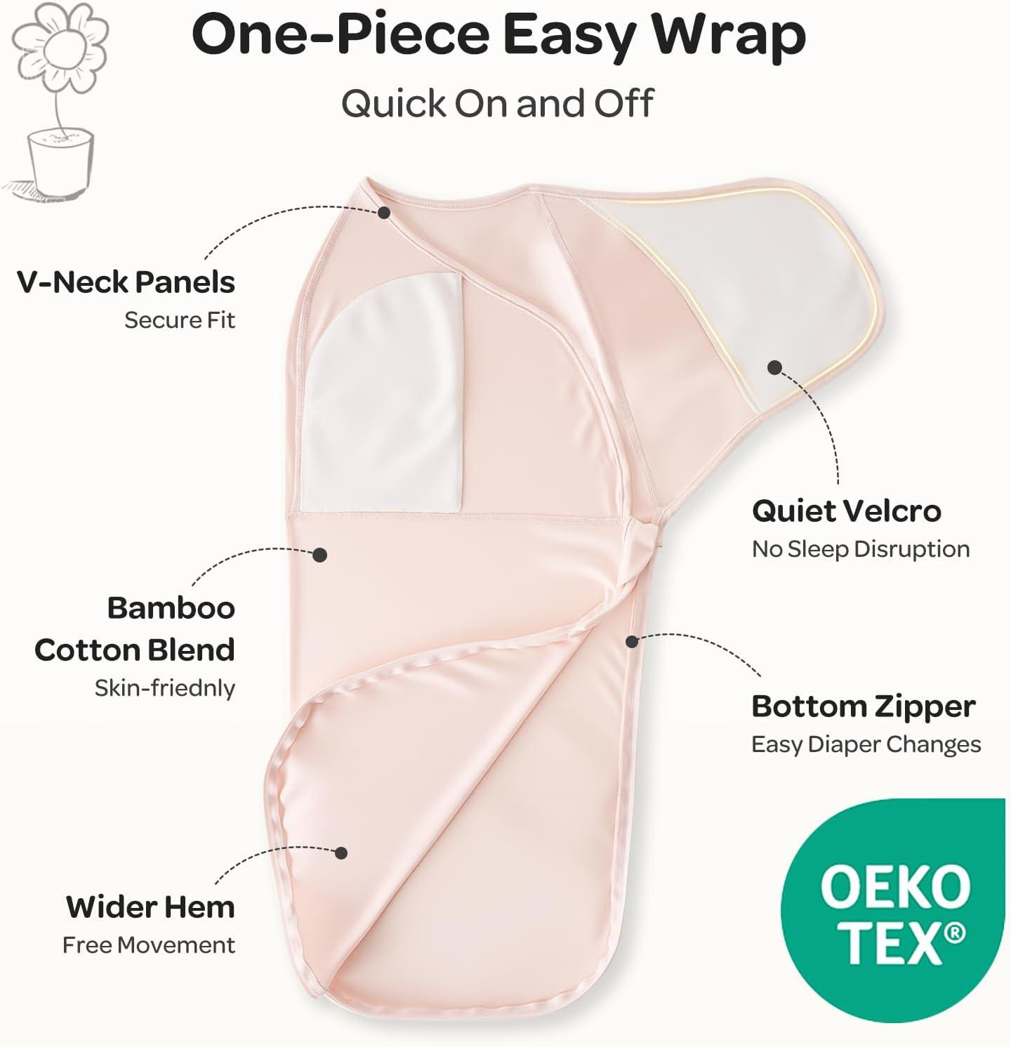 imageMomcozy Swaddles for Newborns Quiet Fastner Suitable for Infant 03 Months NewParentFriendly Swaddle Sack Reduce Startle Reflex Newborn Boys Girls Registry Essentials 2Pack SmallMediumBloom