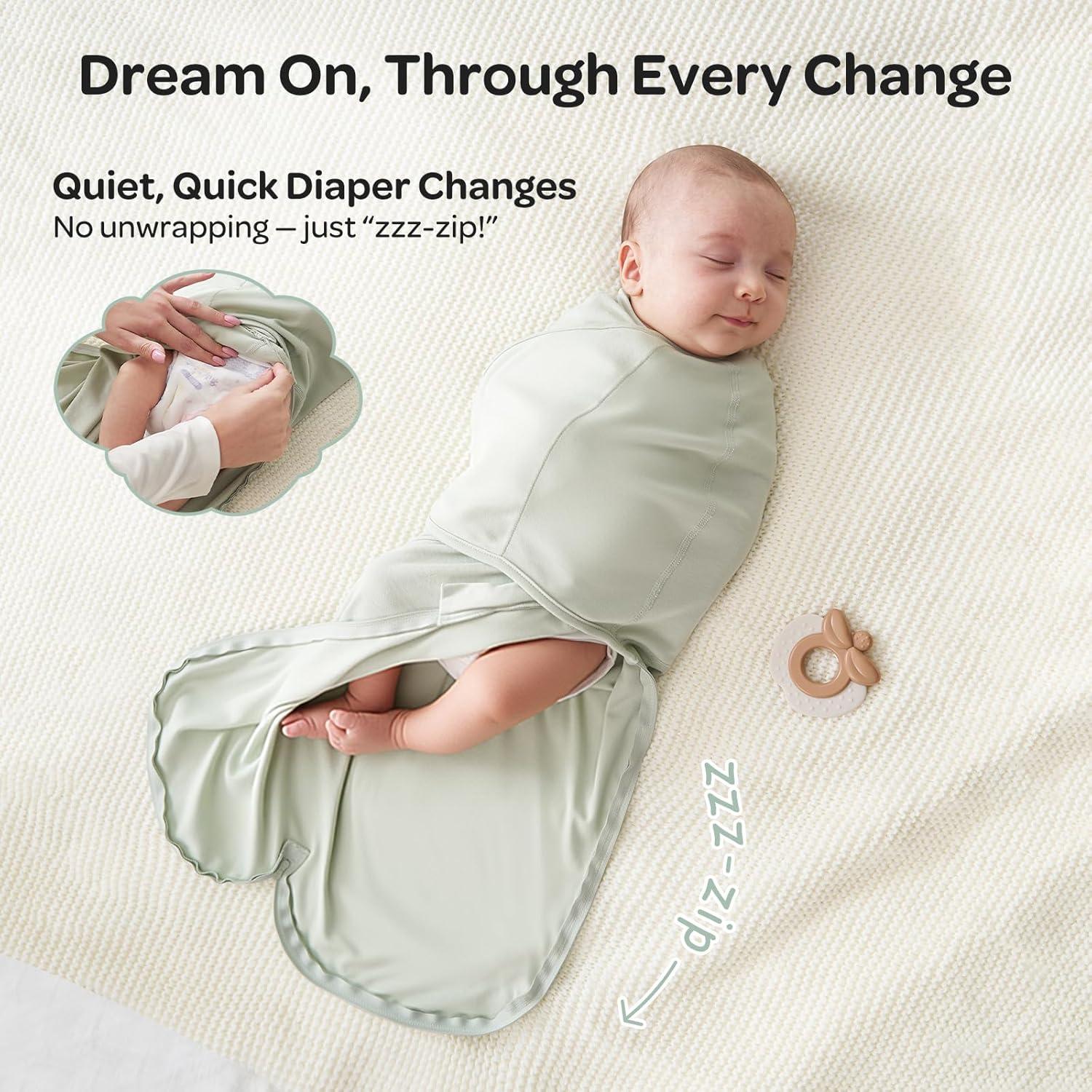 imageMomcozy Swaddles for Newborns Quiet Fastner Suitable for Infant 03 Months NewParentFriendly Swaddle Sack Reduce Startle Reflex Newborn Boys Girls Registry Essentials 2Pack SmallMediumSerenity