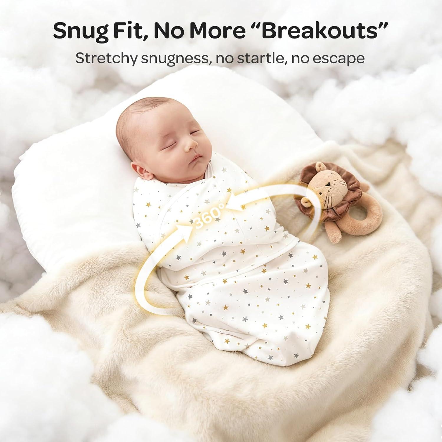 imageMomcozy Swaddles for Newborns Quiet Fastner Suitable for Infant 03 Months NewParentFriendly Swaddle Sack Reduce Startle Reflex Newborn Boys Girls Registry Essentials 2Pack SmallMediumWonder