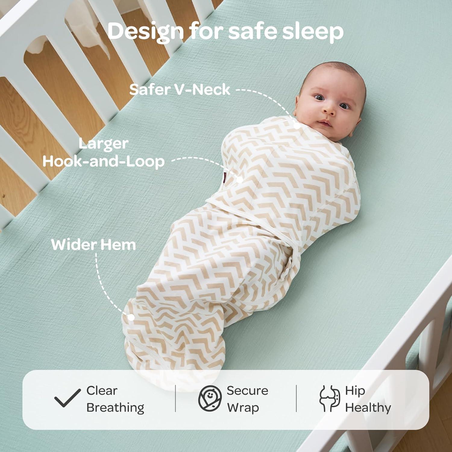 imageMomcozy Swaddles for Newborns Quiet Fastner Suitable for Infant 03 Months NewParentFriendly Swaddle Sack Reduce Startle Reflex Newborn Boys Girls Registry Essentials 2Pack SmallMediumWonder