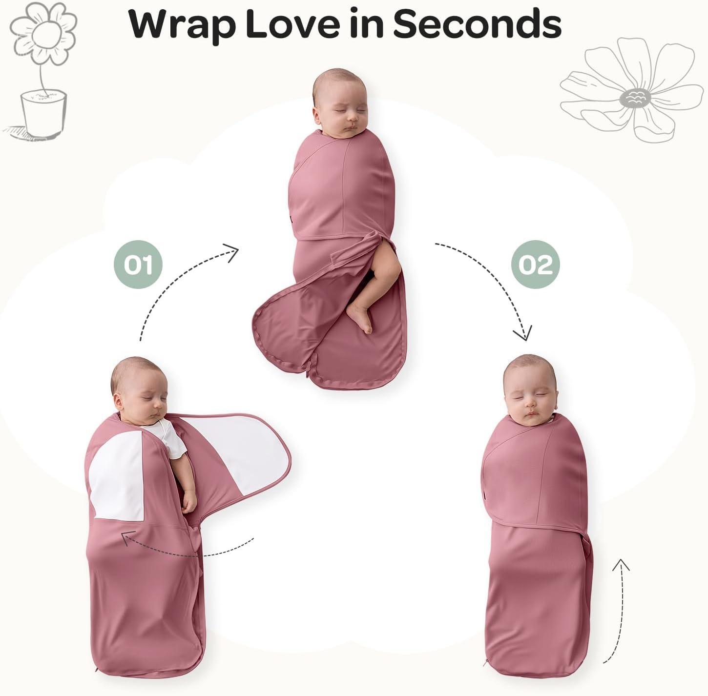 imageMomcozy Swaddles for Newborns Quiet Fastner Suitable for Infant 03 Months NewParentFriendly Swaddle Sack Reduce Startle Reflex Newborn Boys Girls Registry Essentials 2Pack SmallMediumBloom