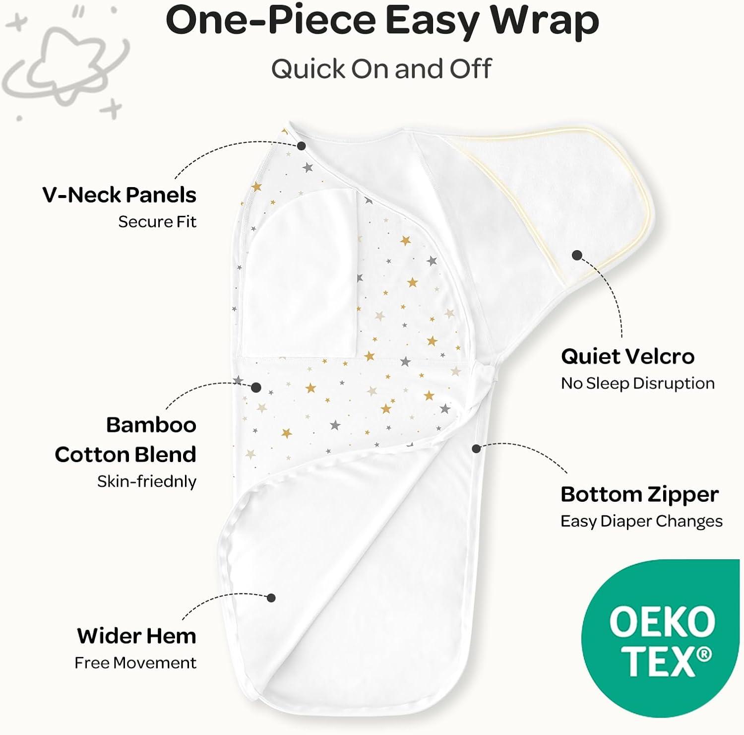 imageMomcozy Swaddles for Newborns Quiet Fastner Suitable for Infant 03 Months NewParentFriendly Swaddle Sack Reduce Startle Reflex Newborn Boys Girls Registry Essentials 2Pack SmallMediumWonder