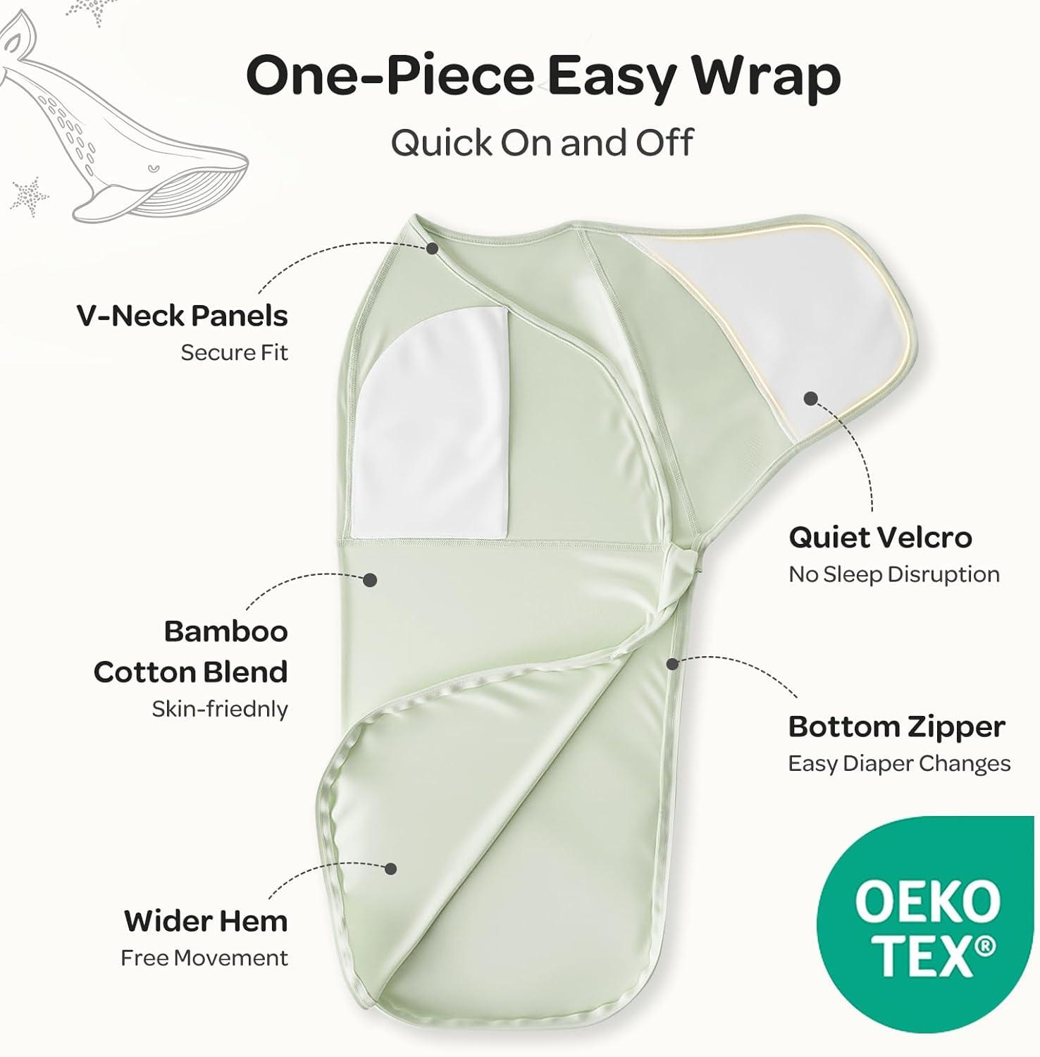 imageMomcozy Swaddles for Newborns Quiet Fastner Suitable for Infant 03 Months NewParentFriendly Swaddle Sack Reduce Startle Reflex Newborn Boys Girls Registry Essentials 2Pack SmallMediumSerenity