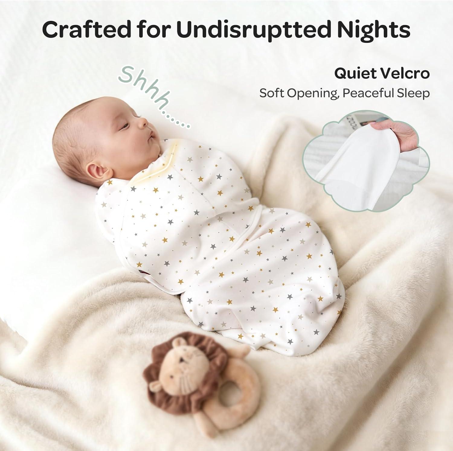 imageMomcozy Swaddles for Newborns Quiet Fastner Suitable for Infant 03 Months NewParentFriendly Swaddle Sack Reduce Startle Reflex Newborn Boys Girls Registry Essentials 2Pack SmallMediumWonder