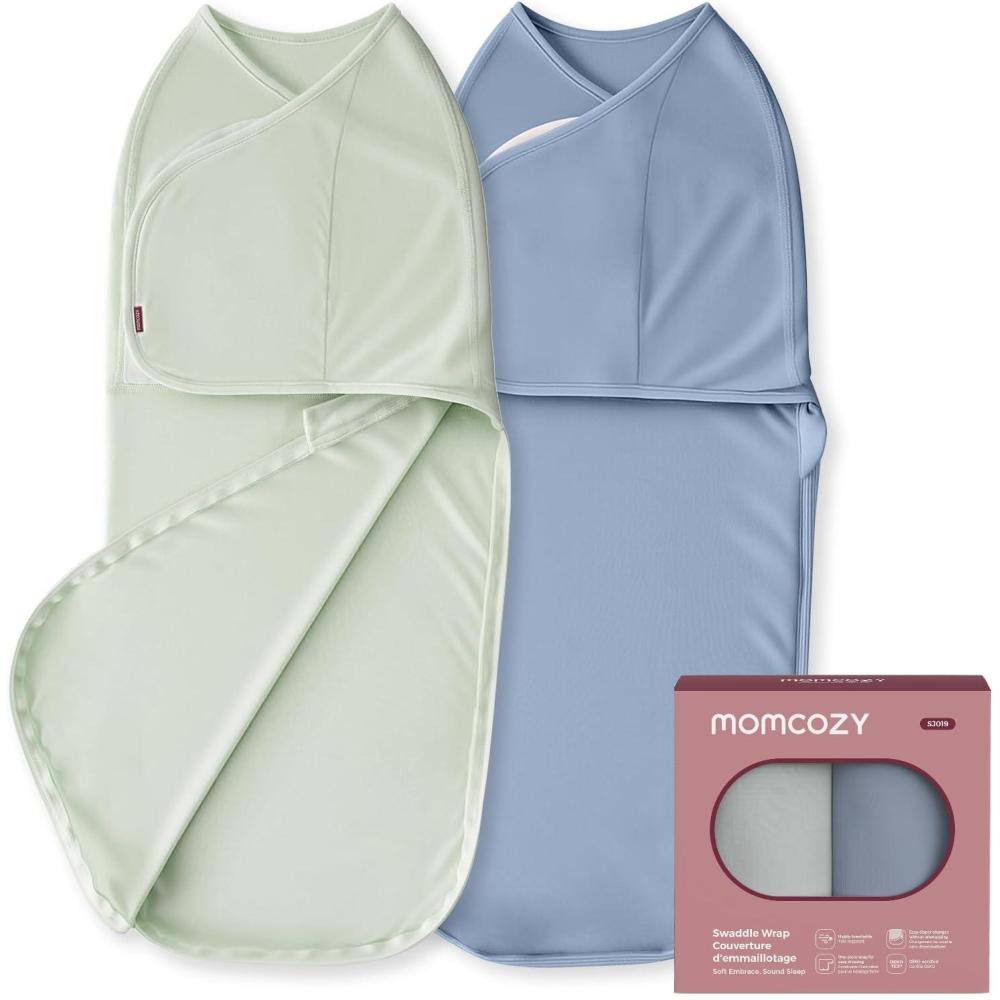 imageMomcozy Swaddles for Newborns Quiet Fastner Suitable for Infant 03 Months NewParentFriendly Swaddle Sack Reduce Startle Reflex Newborn Boys Girls Registry Essentials 2Pack SmallMediumSerenity