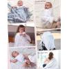 imageMomcozy Muslin Swaddle Blankets 4 Pack Ultra Soft Neutral Matching Breathable 2Layer Gauze Large 47 x 47 Baby Swaddling Receiving Blanket Wraps for Newborn Boys Girls Rabbit