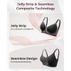 imageMomcozy CoolFit Nursing Bras for Breastfeeding Fixed Padding Ultra Stretch Seamless Jelly Strip Maternity Bra WirelessBlack