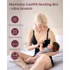 imageMomcozy CoolFit Nursing Bras for Breastfeeding Fixed Padding Ultra Stretch Seamless Jelly Strip Maternity Bra WirelessBlack