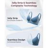 imageMomcozy CoolFit Nursing Bras for Breastfeeding Fixed Padding Ultra Stretch Seamless Jelly Strip Maternity Bra WirelessNordic Blue