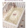 imageMomcozy Muslin Standard Fitted Crib Sheets 52quotx28quot 2 Pack Soft Breathable Natural Cotton Baby Mattress Sheet 360 Mattress Wrapping No Slip Boys Girls Neutral Toddler Bed Sheet Bravery ZebraBeige Coffee Red