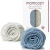 imageMomcozy Muslin Standard Fitted Crib Sheets 52quotx28quot 2 Pack Soft Breathable Natural Cotton Baby Mattress Sheet 360 Mattress Wrapping No Slip Boys Girls Neutral Toddler Bed Sheet Bravery ZebraGrey Blue