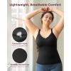 imageMomcozy Nursing Tank Tops for Breastfeeding Seamless Nursing Cami with Builtin Bra Adjustable Straps Scalloped Design Black