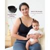 imageMomcozy Nursing Tank Tops for Breastfeeding Seamless Nursing Cami with Builtin Bra Adjustable Straps Scalloped Design Black