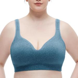 imageMomcozy Seamless US Cotton Busty Bras for WomenComfortable Wireless Full Coverage Bra with Molded Cups for Large Bust