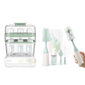 imageMomcozy 3 Layers Large Bottle Sterilizer and Dryer ampamp Momcozy Bottle Brush Kit Green