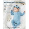 imageMomcozy Baby Pajamas with TempSensing Label 024M Footed Onesie Sleepers Soft Romper for Newborns ampamp ToddlersBluegrey