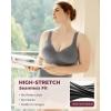 imageMomcozy Seamless US Cotton Busty Bras for WomenComfortable Wireless Full Coverage Bra with Molded Cups for Large Bust Gray