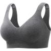 imageMomcozy Seamless US Cotton Busty Bras for WomenComfortable Wireless Full Coverage Bra with Molded Cups for Large Bust Gray