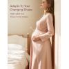 imageMomcozy Womens Nursing Maternity Nightgown for Breastfeeding Labor and Delivery Gown Long Sleeve Postpartum Night GownPink