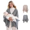 imageMomcozy WoolBlend Nursing Cover  Soft ampamp Cozy 360 Full Coverage Nursing Shawl for Breastfeeding and Pumping Versatile FallWinter Essential GreyGrey