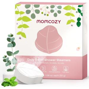 imageMomcozy 14 Pack Shower Steamers Aromatherapy with 7 Floral Scents atHome Spa Relaxation for Daily Shower Ideal Gift Idea with Gentle Formula Christmas Gifts for Mom Self Care Gifts for WomenEucalyptus
