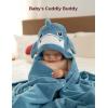 imageMomcozy Baby Bath Towels with Visualize Health Label  Ultra Soft ampamp Absorbent Coral Fleece Hooded Towels for Newborn Infant Toddler 036 Months Bath Essentials Large Size2 PackCrocodile and Shark