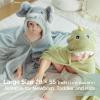 imageMomcozy Baby Bath Towels with Visualize Health Label  Ultra Soft ampamp Absorbent Coral Fleece Hooded Towels for Newborn Infant Toddler 036 Months Bath Essentials Large Size2 PackElephant and Crocodile