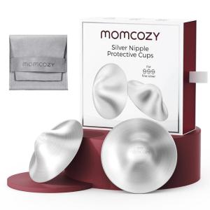 imageMomcozy 999 Silver Nursing Cups HoleFree Design 999 Silver Nipple Shields Breastfeeding Essentials Silver Nipple Shields for Breastfeeding Newborns Metal Nipple Shields Regular SizeHolefree