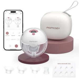 imageMomcozy M5 Smart APP Controlled Wearable Breast Pump HandsFree Wireless Electric Pump 3 Modes 9 Suction Levels BPAFree Portable Lightweight 24mm Flange 2Pack Cozy RedCozy Red