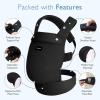 imageMomcozy Baby Carrier Ergonomic Cozy and Lightweight Carrier Effortless to Put On Ideal for HandsFree Parenting Enhanced Lumbar Support GeometryAir MeshBlack