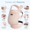 imageMomcozy Baby Carrier Ergonomic Cozy and Lightweight Carrier Effortless to Put On Ideal for HandsFree Parenting Enhanced Lumbar Support GeometryAir MeshPink
