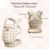 imageMomcozy Baby Carrier Ergonomic Cozy and Lightweight Carrier Effortless to Put On Ideal for HandsFree Parenting Enhanced Lumbar Support GeometryCotton LinenBrown Checkerboard