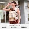 imageMomcozy Baby Carrier Ergonomic Cozy and Lightweight Carrier Effortless to Put On Ideal for HandsFree Parenting Enhanced Lumbar Support GeometryCotton LinenBrown Checkerboard