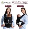 imageMomcozy Baby Carrier Ergonomic Cozy and Lightweight Carrier Effortless to Put On Ideal for HandsFree Parenting Enhanced Lumbar Support GeometryCottonBlack