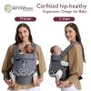 imageMomcozy Baby Carrier Ergonomic Cozy and Lightweight Carrier Effortless to Put On Ideal for HandsFree Parenting Enhanced Lumbar Support GeometryCottonGrey