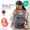 imageMomcozy Baby Carrier Ergonomic Cozy and Lightweight Carrier Effortless to Put On Ideal for HandsFree Parenting Enhanced Lumbar Support GeometryCottonGrey