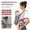 imageMomcozy Baby Carrier Ergonomic Cozy and Lightweight Carrier Effortless to Put On Ideal for HandsFree Parenting Enhanced Lumbar Support GeometryCottonHoundstooth