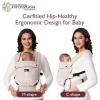 imageMomcozy Baby Carrier Ergonomic Cozy and Lightweight Carrier Effortless to Put On Ideal for HandsFree Parenting Enhanced Lumbar Support GeometryCottonKhaki
