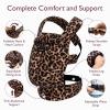 imageMomcozy Baby Carrier Ergonomic Cozy and Lightweight Carrier Effortless to Put On Ideal for HandsFree Parenting Enhanced Lumbar Support GeometryCottonLeopard