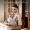imageMomcozy Baby Carrier Ergonomic Cozy and Lightweight Carrier Effortless to Put On Ideal for HandsFree Parenting Enhanced Lumbar Support GeometryLinenTime Heritage Beige